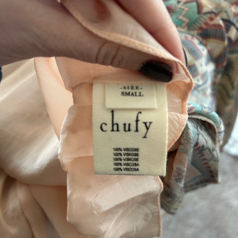 Chufy Asymmetrical Tie Front Blouse Memories of Arizona - Picture 5 of 5